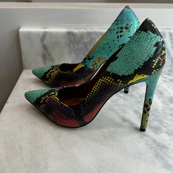 Steve Madden Proto Multi Snake Pointed Pumps Size 9M - Picture 7 of 13